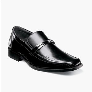 Stacy Adams Mens Cade Bike Toe Slip On Black Dress Shoes 7